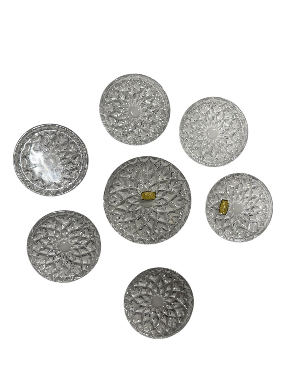 Set of 7 genuine lead crystal wine coasters from west Germany in great condition